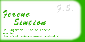 ferenc simtion business card